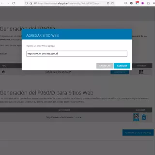 Agregar URL de su sitio web