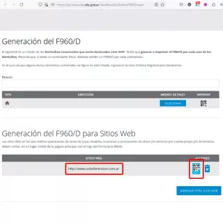 Sitio Web agregado