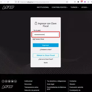 Inicio de Sesión en AFIP