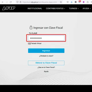 Ingrese su Clave Fiscal