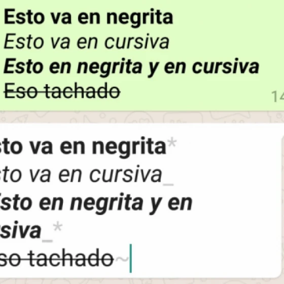 WhatsApp: Cómo poner negrita, cursiva y tachar palabras